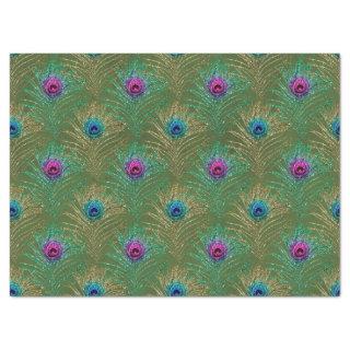 Glitter Peacock Feather Series Design 17 Tissue Paper