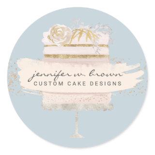 Glitter Wedding Cake Bakery Event Planner Classic Round Sticker