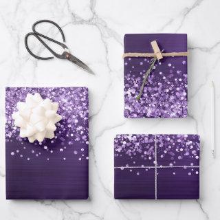 Glittery Dark Violet Faux Foil  Sheets