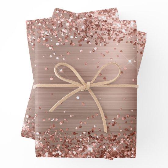 Glittery Rose Gold Ombre Foil  Sheets