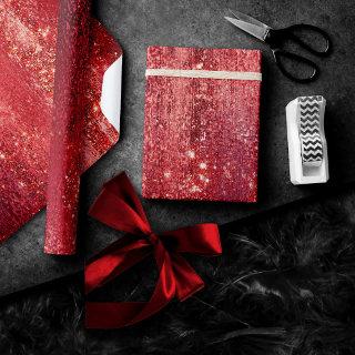 Glitzy Foil | Henna Crimson Red Faux Glitter Shine