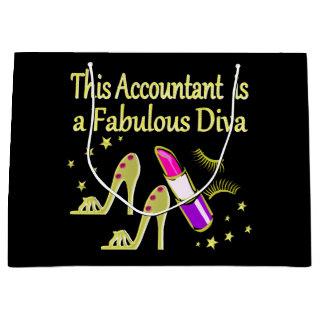 GLITZY GOLD ACCOUNTANT DESIGN LARGE GIFT BAG