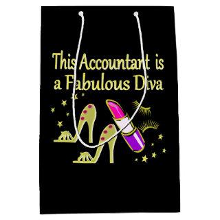 GLITZY GOLD ACCOUNTANT DESIGN MEDIUM GIFT BAG