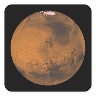 Global Color View of Mars Square Sticker