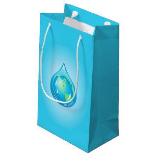 Globe In Waterdrop Small Gift Bag
