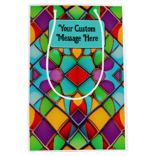 Glorious Leaded Stained Glass - Add Your Message Medium Gift Bag