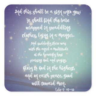 Glory to God Luke Bible Verses Christmas Square Sticker