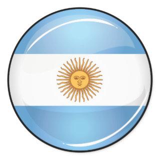 Glossy Round Argentina Flag Classic Round Sticker