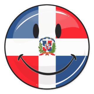 Glossy Round Dominican Republic Flag Classic Round Sticker