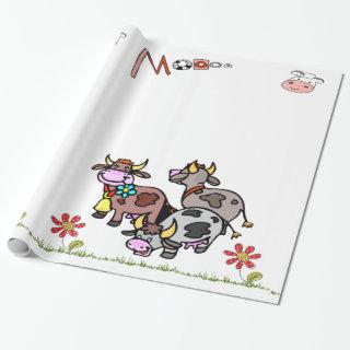 Glossy  Cow Moo Grass Floral