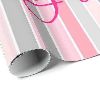 Glossy  Pink Stripe Floral