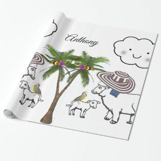 Glossy , Sheep Palm Tree Clouds