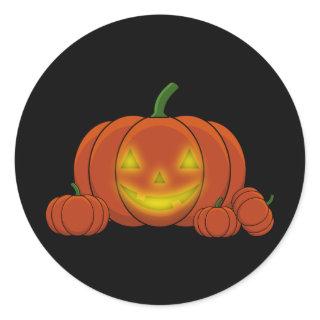 Glowing Jack-o'-Lantern Pumpkin Classic Round Sticker