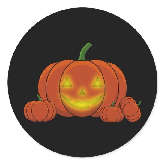 Glowing Jack-o'-Lantern Pumpkin Classic Round Sticker