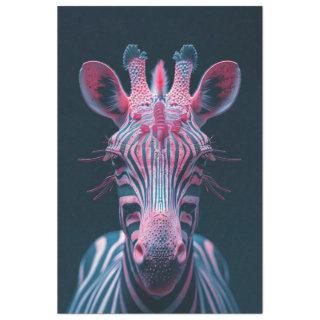 Glowing Pink Zebra of Another World Decoupage Tissue Paper