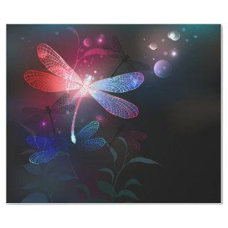 Glowing red dragonfly