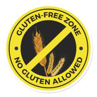 Glute,-Free Zone - No Gluten Allowed Classic Round Classic Round Sticker