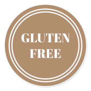 Gluten Free Allergy Safe Gold Simple  Classic Round Sticker