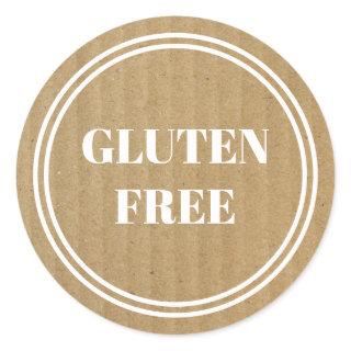 Gluten Free Allergy Safe Kraft Paper Simple Classic Round Sticker