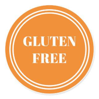 Gluten Free Allergy Safe Orange Simple  Classic Round Sticker