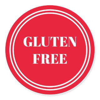Gluten Free Allergy Safe Red Simple Classic Round Classic Round Sticker