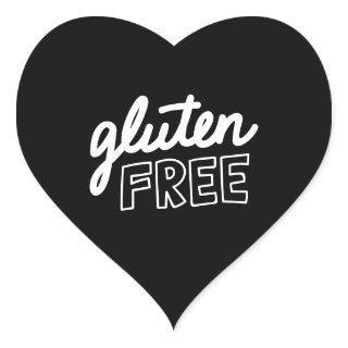 Gluten Free Black And White Typography  Heart Sticker
