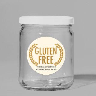 Gluten Free Food Allergy Warning Classic Round Sticker