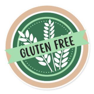Gluten Free, No Gluten, Celiac  Classic Round Sticker