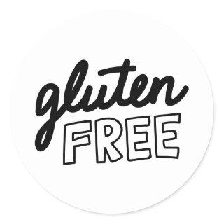 Gluten Free Typography Classic Round Sticker