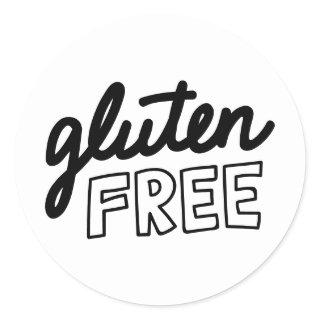 Gluten Free Typography Classic Round Sticker