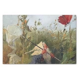 “Gnome Catching Butterflies” by Heinrich Schlitt Tissue Paper