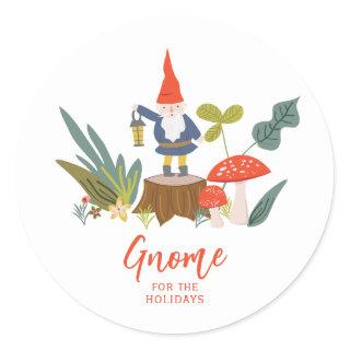 Gnome for the Holidays Christmas Classic Round Sticker