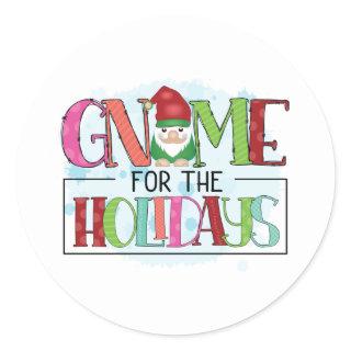 Gnome For The Holidays Christmas Classic Round Sticker