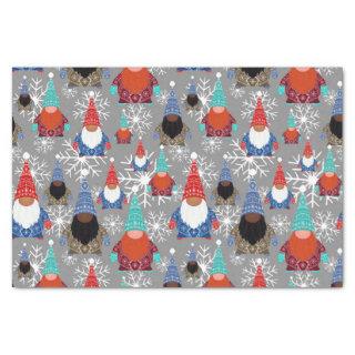 Gnome Snowflake Illustrations Christmas Pattern Tissue Paper