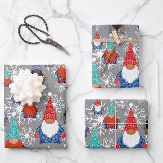 Gnome Snowflake Illustrations Christmas Pattern  Sheets