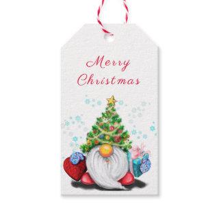 Gnome with Christmas Tree Hat Gift Tags