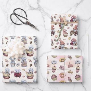 Gnomes Baking Cupcakes Donuts Trendy Woodland   Sheets