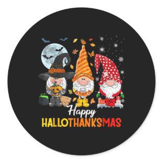 Gnomes Lover Halloween Merry Christmas Happy Hallo Classic Round Sticker