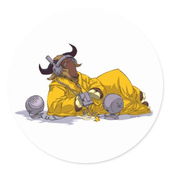 GNU Listening to Music Free Software Sticker