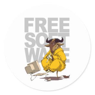 GNU Meditation Levitation Free Software Sticker