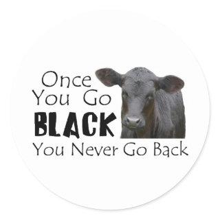 Go Black Angus Classic Round Sticker