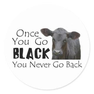 Go Black Angus Classic Round Sticker