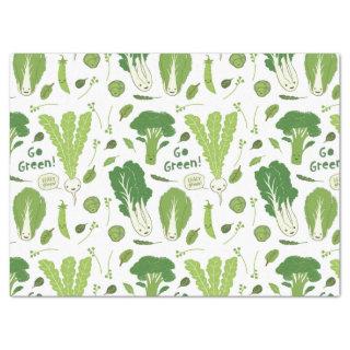 Go Green! Leafy Green! Happy Garden Veggies Tissue Paper