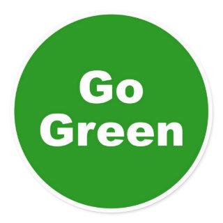 Go Green Sign Classic Round Sticker