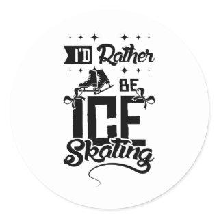 Go Ice Skating Classic Round Sticker