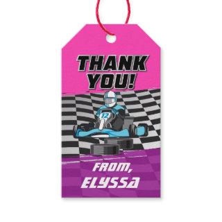Go Kart Racing Car Girls Birthday Party Gift Tags