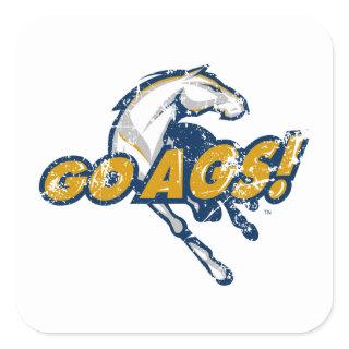 Go Stangs Vintage Distressed Square Sticker