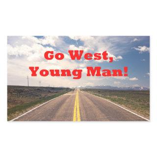 Go West, Young Man Rectangular Sticker