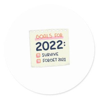 Goals for 2022: Survive, Forget 2021 Classic Round Sticker