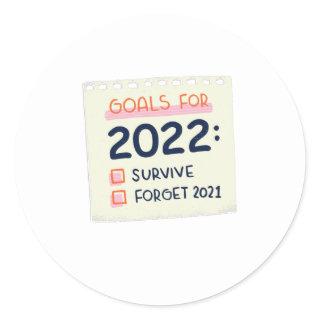 Goals for 2022: Survive, Forget 2021 Classic Round Sticker
